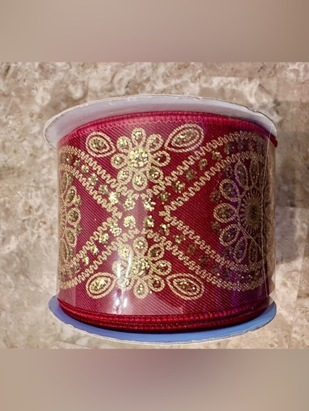 RG Really Great Ribbon - Red and Gold Metallic - 2.5” 10 Yards